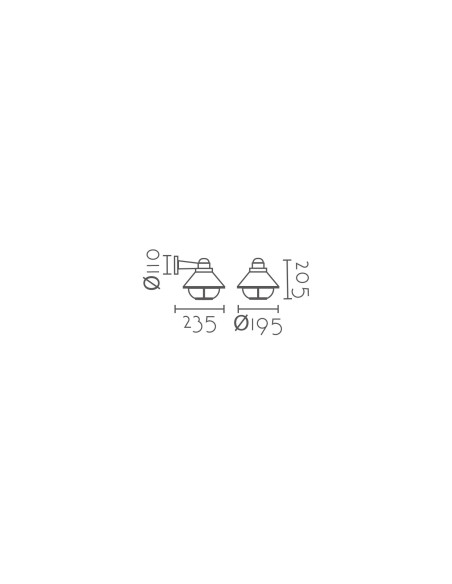 Aplique de pared modelo EX1368-BK en color Negro para 1xE27 (no incluida)