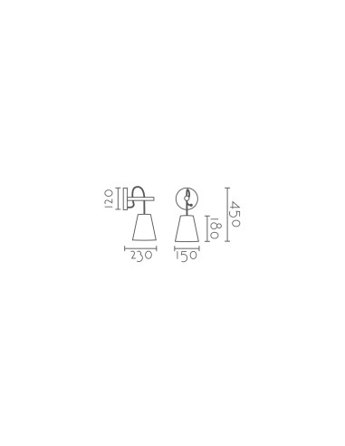 Aplique de pared modelo MB2255-BK en color Negro para 1xE27 (no incluida)