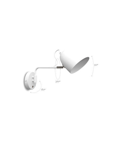 Aplique de pared modelo MB2257-WH en color Blanco para 1xE27 (no incluida)