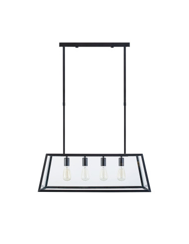 Lámpara colgante modelo MD6206-BK en color Negro, Transparente para 4XE27 (no incluida)