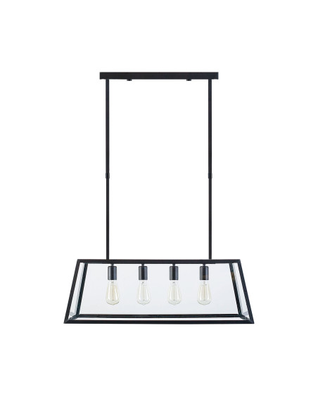 Lámpara colgante modelo MD6206-BK en color Negro, Transparente para 4XE27 (no incluida)