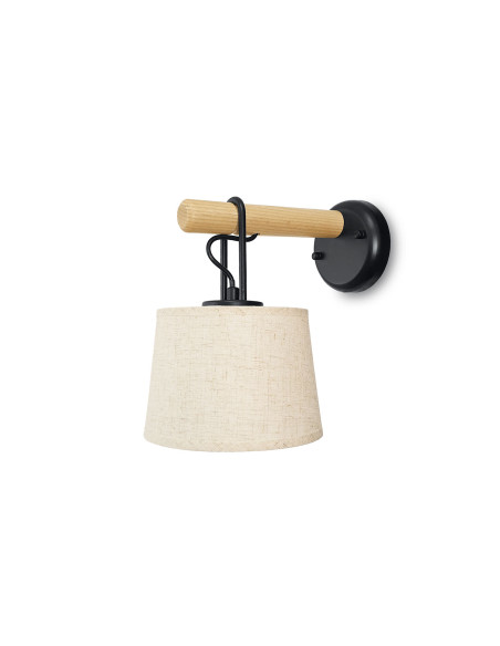 Aplique de pared modelo MB6130-BK en color Natural, Negro