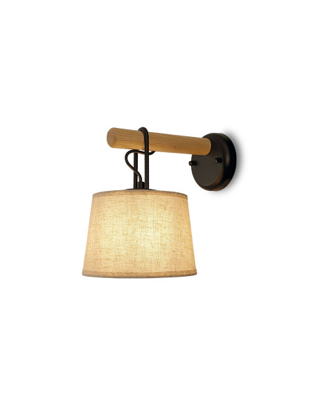 Aplique de pared modelo MB6130-BK en color Natural, Negro