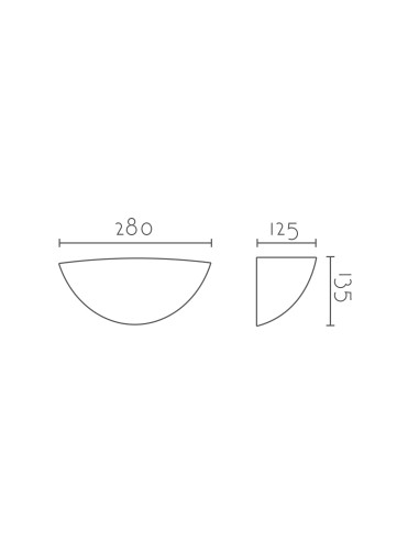 Aplique de pared modelo HULA 280 en color Blanco para 1xE27 (no incluida)