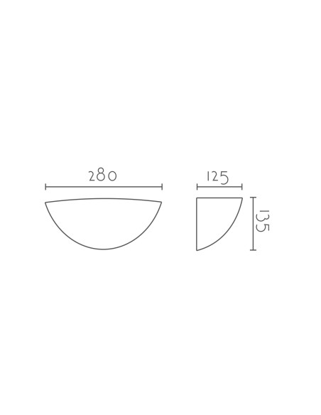 Aplique de pared modelo HULA 280 en color Blanco para 1xE27 (no incluida)