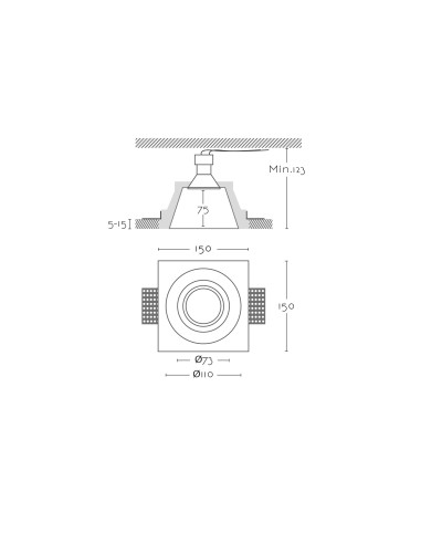 Empotrable modelo CALYPSO en color Blanco para 1xGU10 (no incluida)