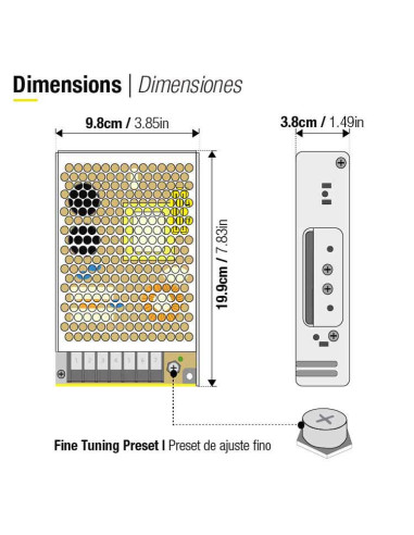 Fuente de Alimentación Switching 24V 211.2W 8.8A - Interior