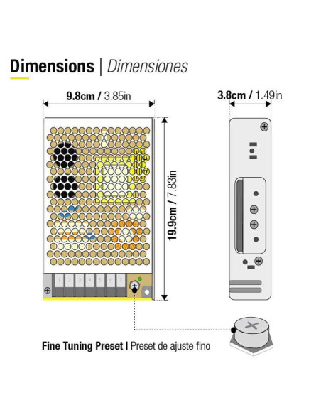 Fuente de Alimentación Switching 24V 211.2W 8.8A - Interior