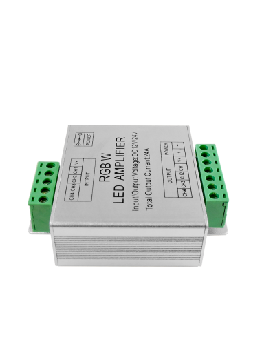 Amplificador RGB y Blanco PWM, DC 12-24V 120-240W 10A