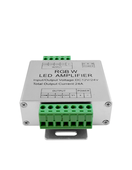 Amplificador RGB y Blanco PWM, DC 12-24V 120-240W 10A