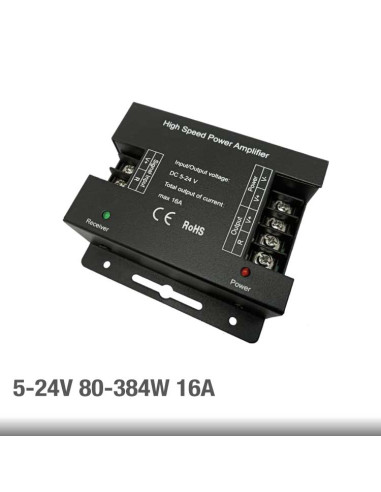 Amplificador alta velocidad, 5-24V 80-384W 16A