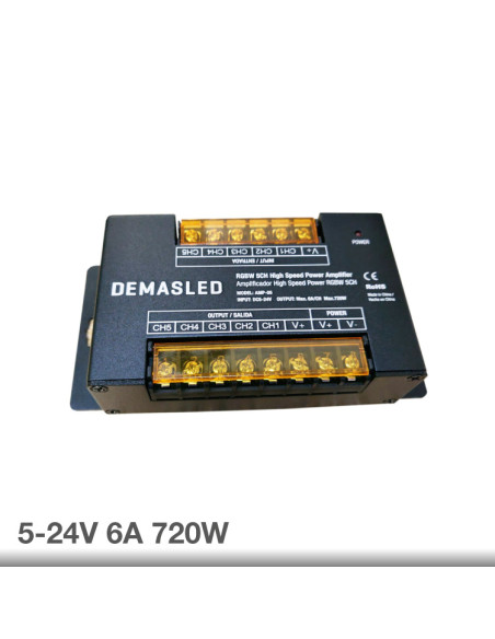 Amplificador alta velocidad, 5 canales. 5-24V 150-720W 30A