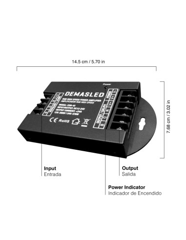 Amplificador High Speed RGB PWM, DC 12-24V 288-576W 24A