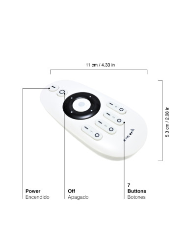Control Remoto RF DUAL White, compatible con: con-50 y con-54