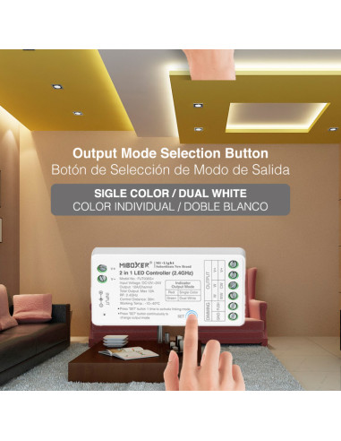 Controlador WIFI LED 2 en 1 Mi-Light 12-24V 12A max 2.4GHz