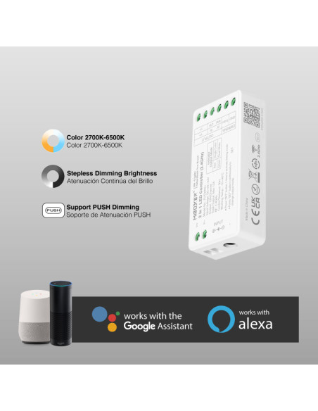 Controlador WIFI LED 2 en 1 Mi-Light 12-24V 12A max 2.4GHz