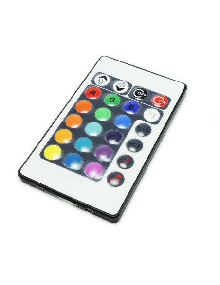 Controlador LED MUSIC y Control Remoto IR, RGBW, 12-24V 180W 18A
