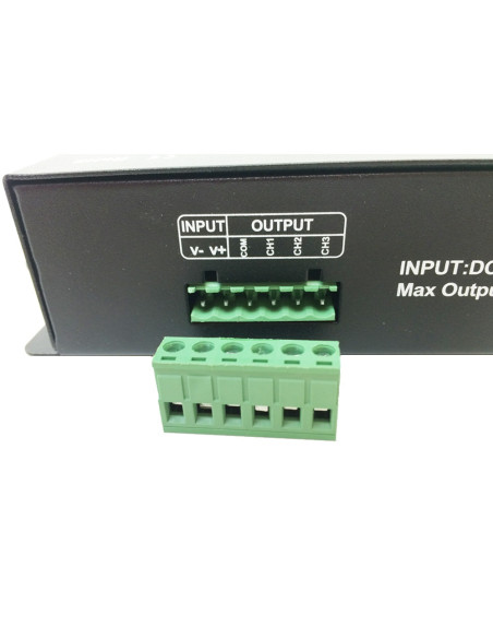 Decodificador DMX-512 RGB PWM, 12-24V 192-348W 16A, 4 canales