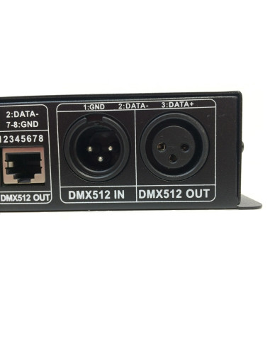 Decodificador DMX-512 RGB PWM, 12-24V 192-348W 16A, 4 canales