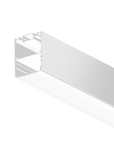 Perfil de Alumino LINEAR DUO Blanco 88x68mm, Cover Opal, 2m