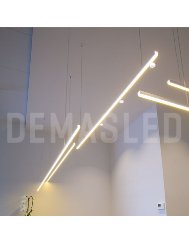 Perfil de Alumino LINEAR DUO Blanco 88x68mm, Cover Opal, 2m