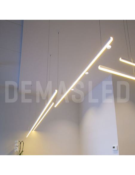 Perfil de Alumino LINEAR DUO Blanco 88x68mm, Cover Opal, 2m