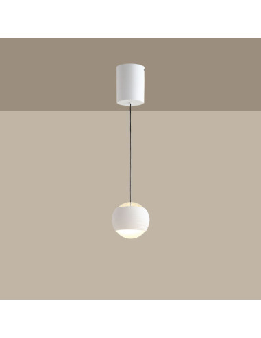 Lámpara Colgante Blanco Diámetro Ø100mm, Blanco Cálido 3000K