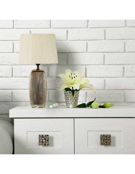 Lámpara de sobremesa Suc cerámica con pantalla beige