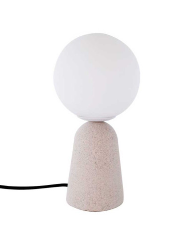 Lámpara sobremesa CRE cemento con 1 globo opal