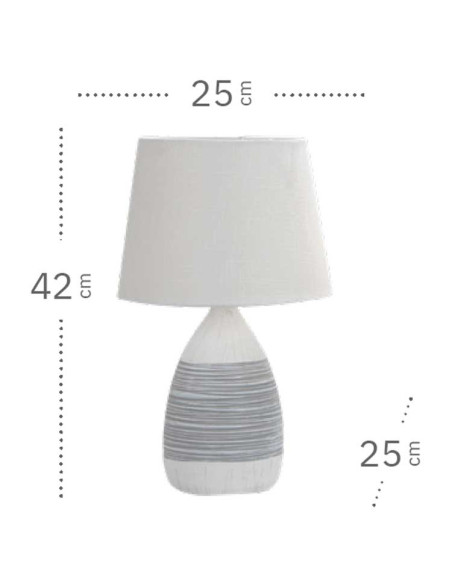 Lámpara de sobremesa Sax cerámica con pantalla para E27