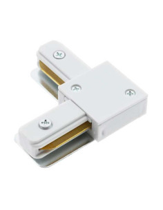 Conector en L para carril monofásico Blanco