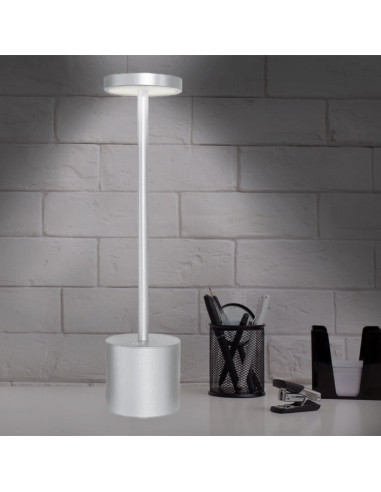 Lámpara de Aluminio Blanco Cálido 3000K 3W Recargable
