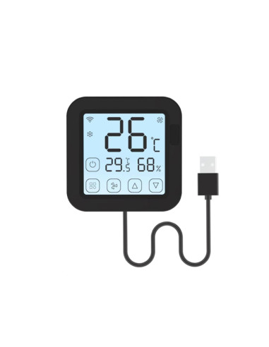 Termostato Digital de Ambiente con Pantalla Táctil Smart WiFi + IR, Negro