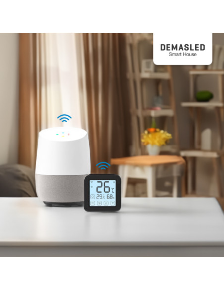 Termostato Digital de Ambiente con Pantalla Táctil Smart WiFi + IR, Negro