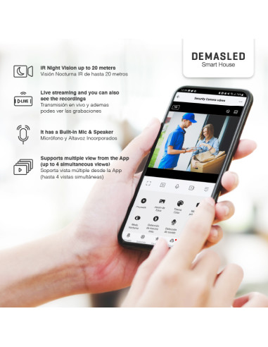 Cámara Smart WIFI HD de exterior. 2MP, IP65