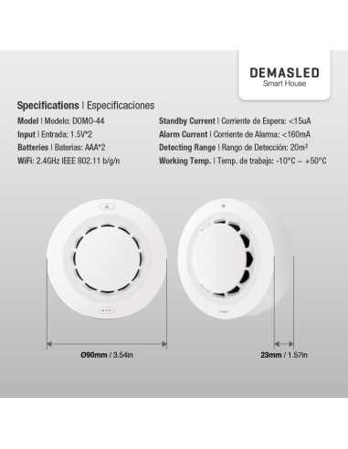 Detector de Humo Fotoeléctrico Smart WIFI.