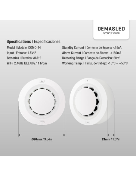 Detector de Humo Fotoeléctrico Smart WIFI.