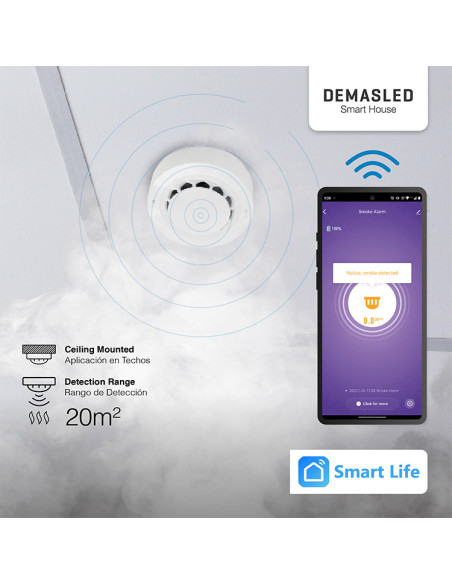 Detector de Humo Fotoeléctrico Smart WIFI.