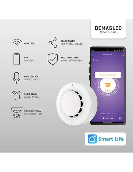 Detector de Humo Fotoeléctrico Smart WIFI.