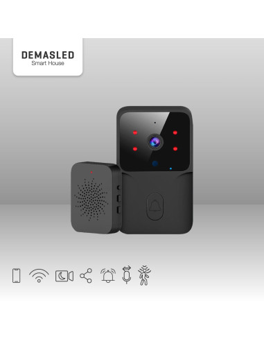 Timbre de Puerta Smart con Cámara 480p, 800mAH