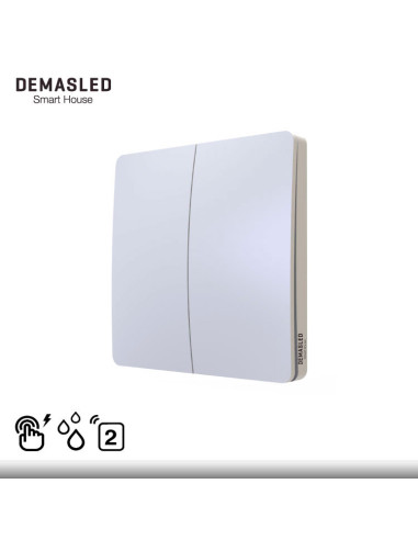 Interruptor cinético inalámbrico Smart House 433MHz, 2 teclas, IP67