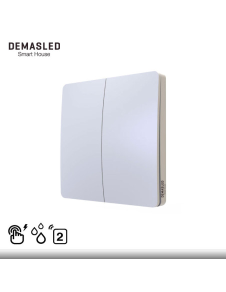 Interruptor cinético inalámbrico Smart House 433MHz, 2 teclas, IP67