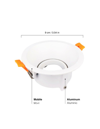 Spot Móvil 9cm Corte 7.5cm para Bombillas GU10