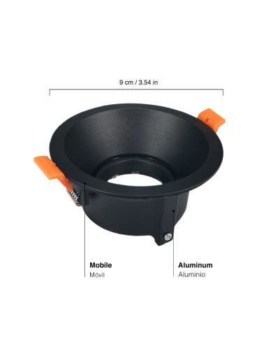 Spot Móvil 9cm Corte 7.5cm para Bombillas GU10