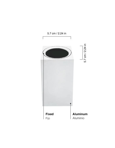 Foco de superficie Fijo 5.7x5.7x10cm para Bombillas GU10