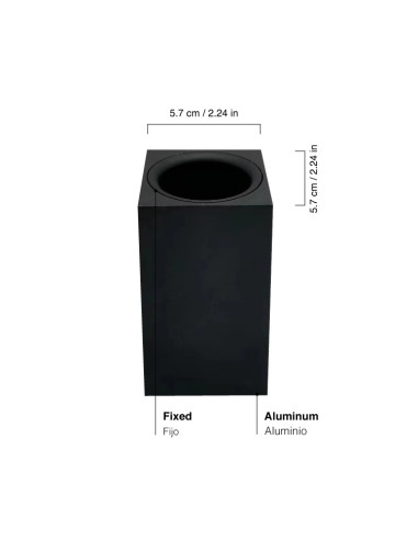Foco de superficie Fijo 5.7x5.7x10cm para Bombillas GU10