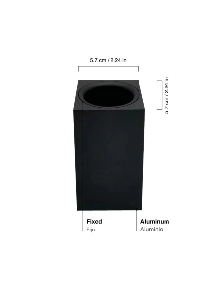Foco de superficie Fijo 5.7x5.7x10cm para Bombillas GU10