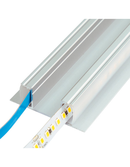 Perfil LED bidireccional de aluminio anodizado negro 49mm x 17mm