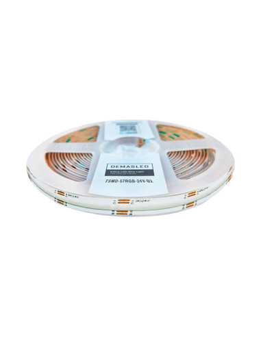Tira LED COB 24V 14W/m, RGB 400lm/m 576 LEDs/m, 10mm PBC, 5m