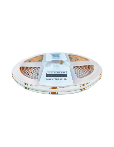 Tira LED COB 24V 14W/m, RGB 400lm/m 576 LEDs/m, 10mm PBC, 5m